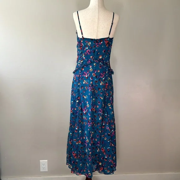 JASON WU COLLECTIVE Women's Blue Leopard Midi Dress Size 2 - Picture 7 of 12